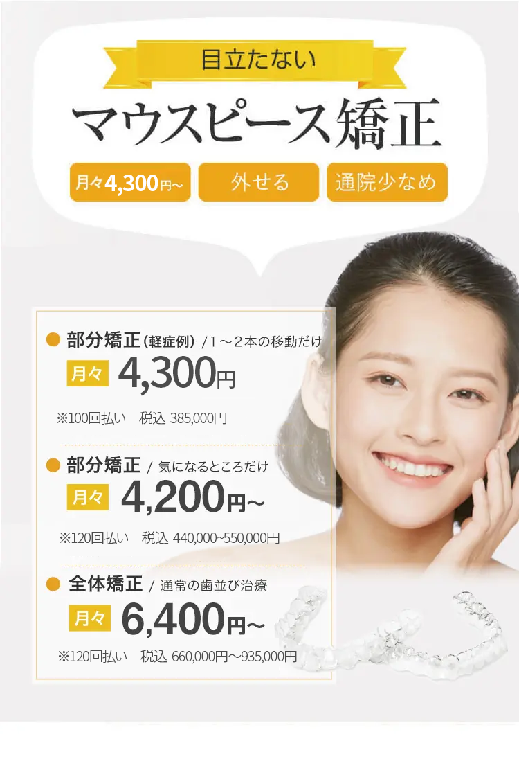 目立たないマウスピース矯正